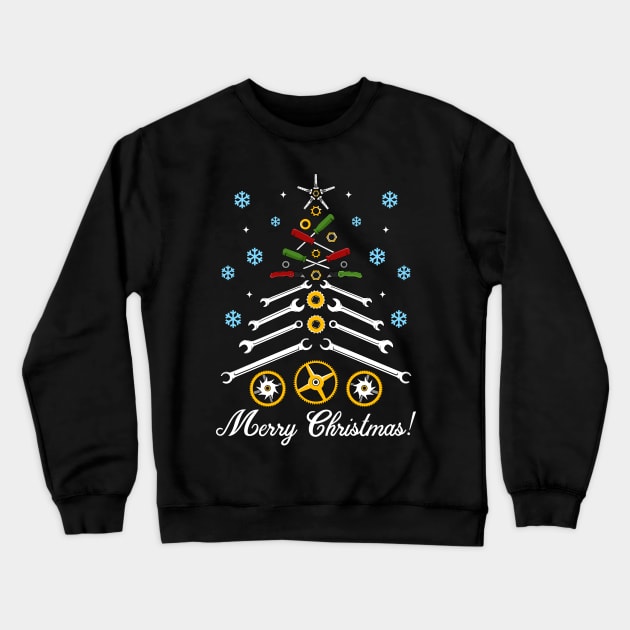 Mechanic Christmas Tree Crewneck Sweatshirt by KsuAnn